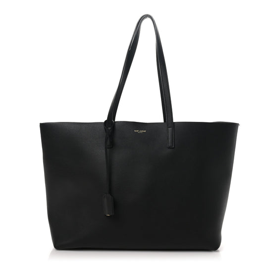 Saint Laurent Calfskin Large Shopping Tote Black