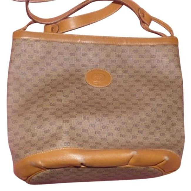 Gucci Leather Canvas Shoulder Bag