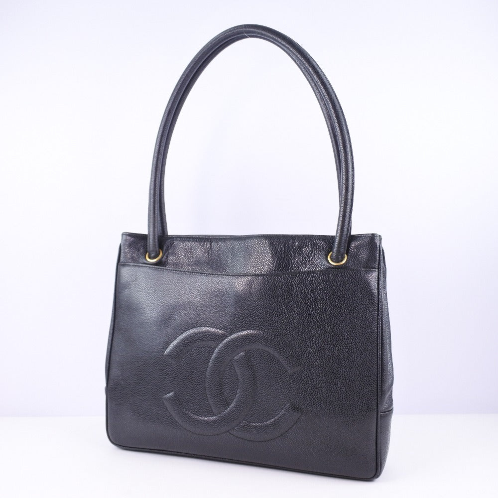 CHANEL Tote Bag Caviar skin black Women