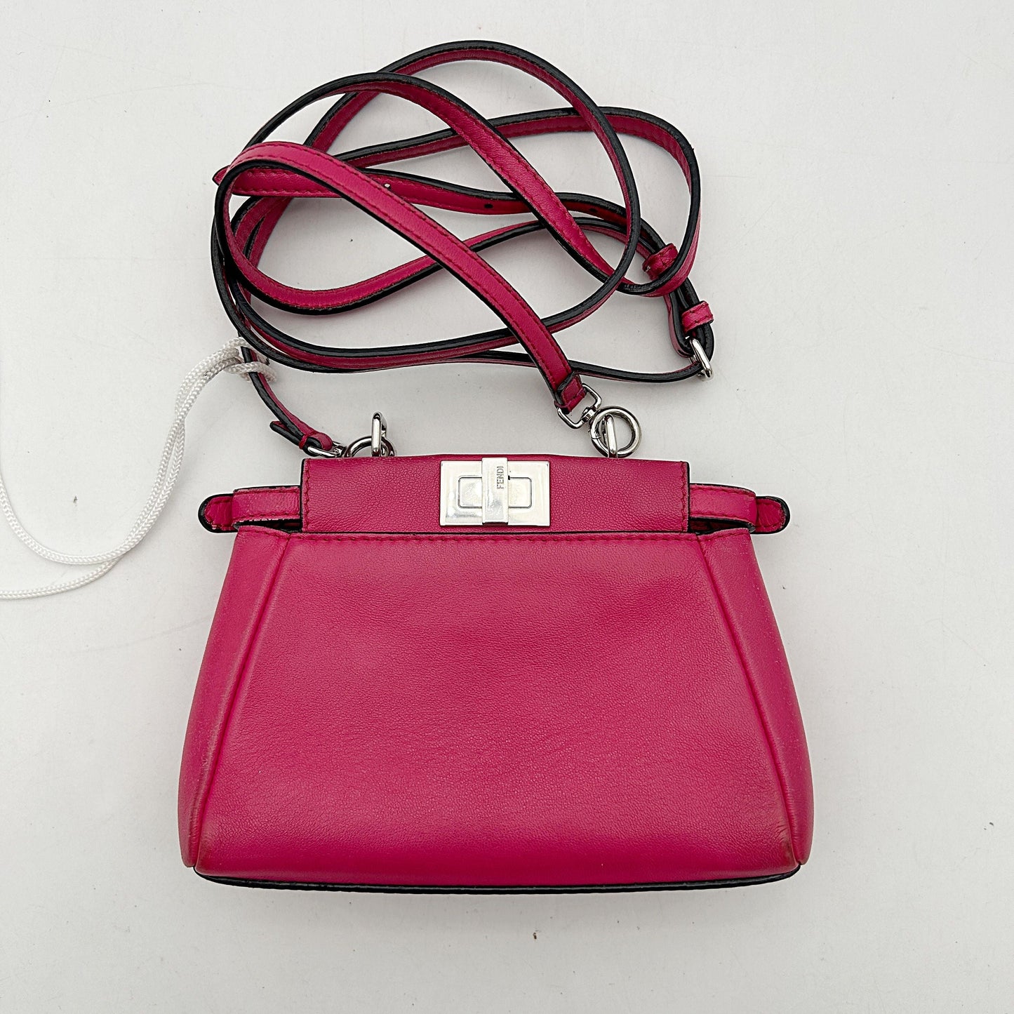 FENDI Nappa Micro Peekaboo Iconic Satchel Magenta LA3198