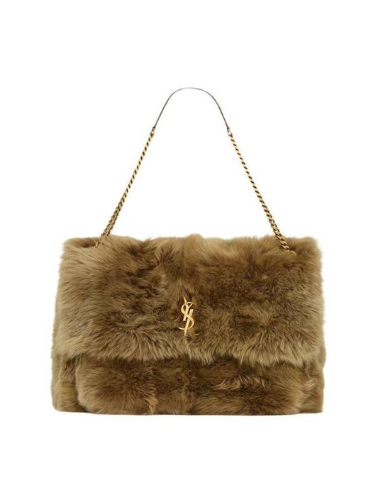 Luxury Saint Laurent Trending 2025 Niki Oversized Shearling Shoulder Bag Rouan