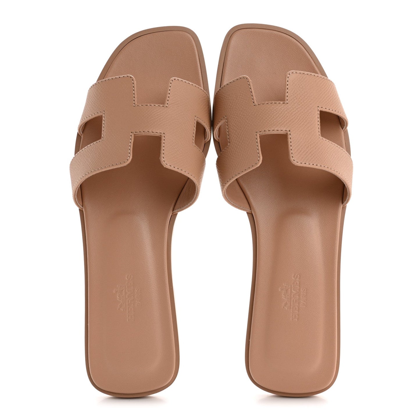 Hermes Epsom Oran Sandals 37.5 Beige Perlino