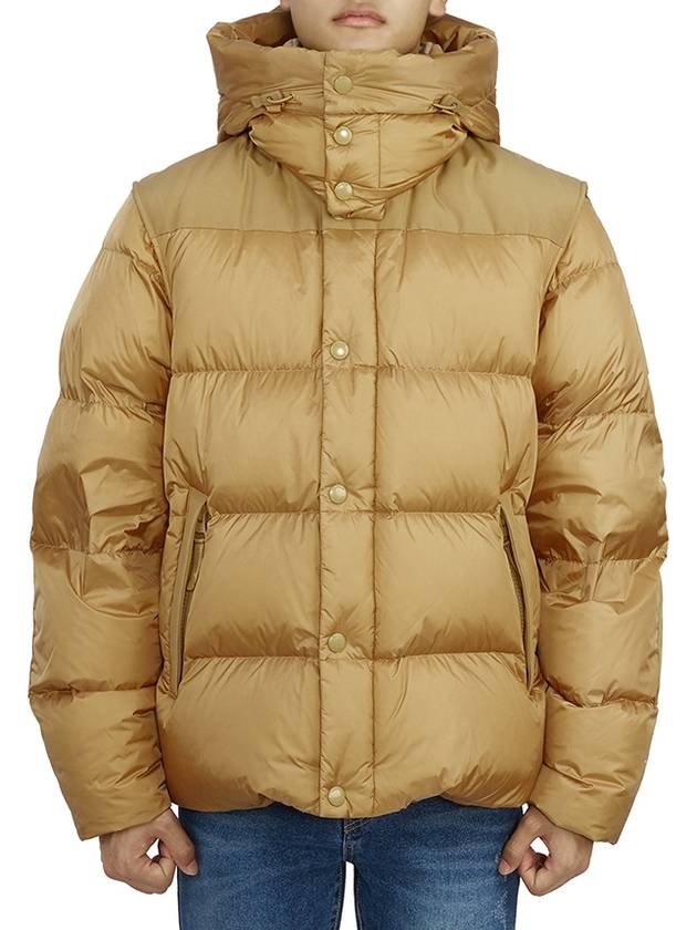 Luxury Burberry Detachable Sleeve Hooded Padding Beige
