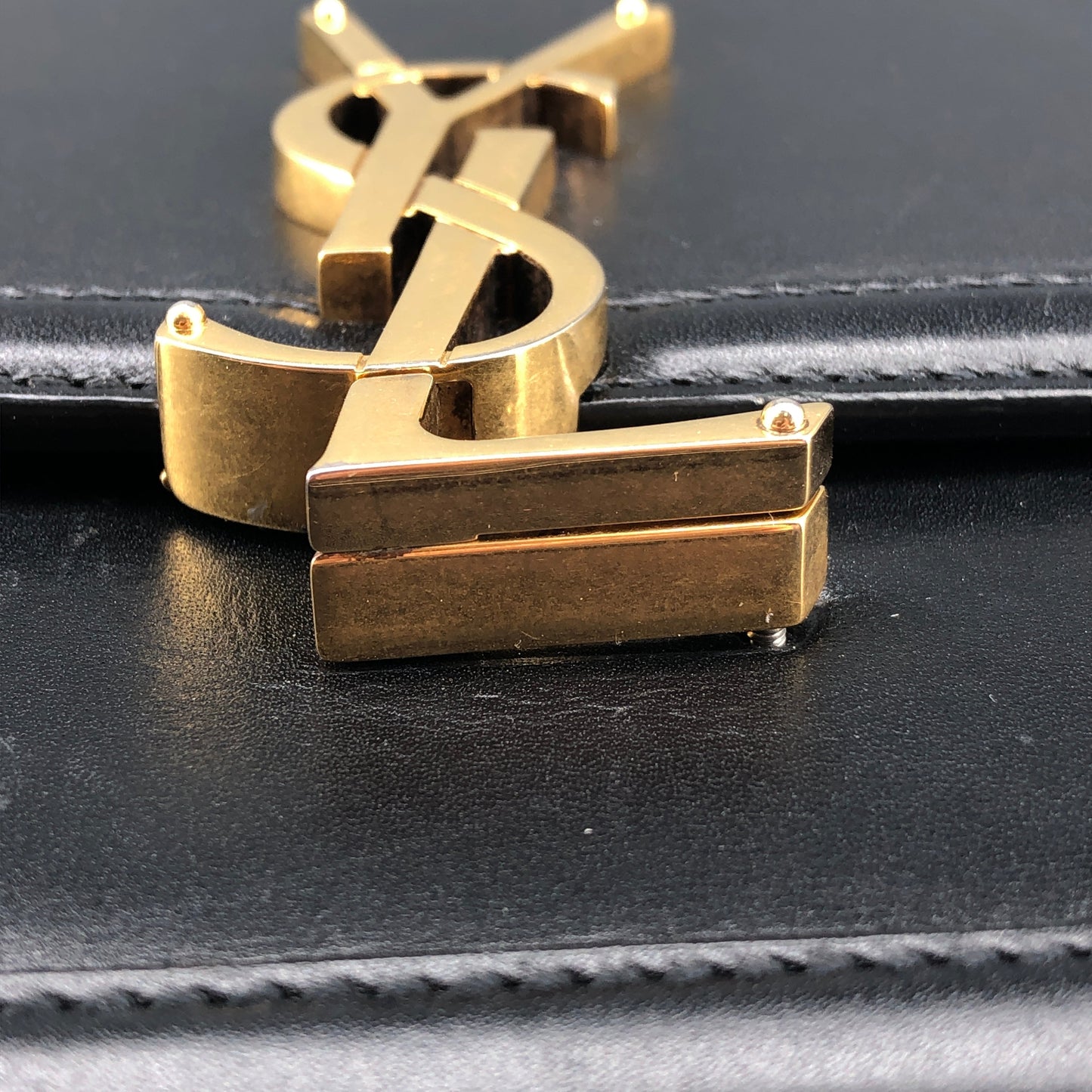Saint Laurent Box Calfskin Solferino Satchel Bag Black
