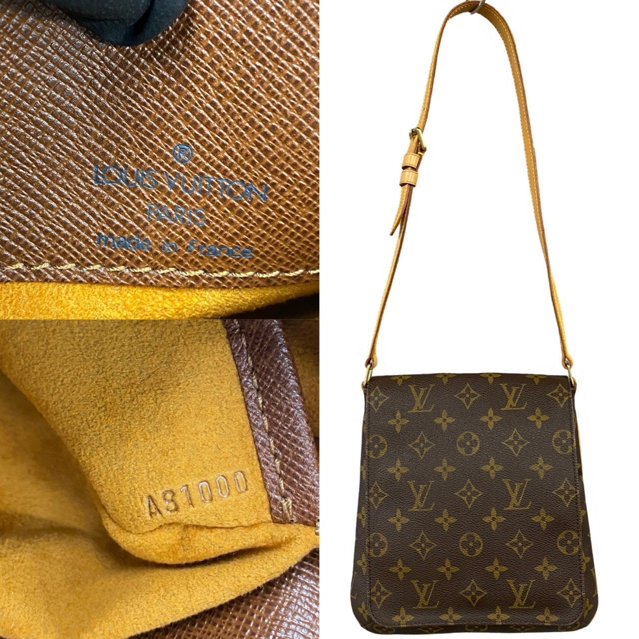 LOUIS VUITTON Shoulder Bag M51387 Leather, PVC Brown Monogram Musette Salsa mens(Unisex)