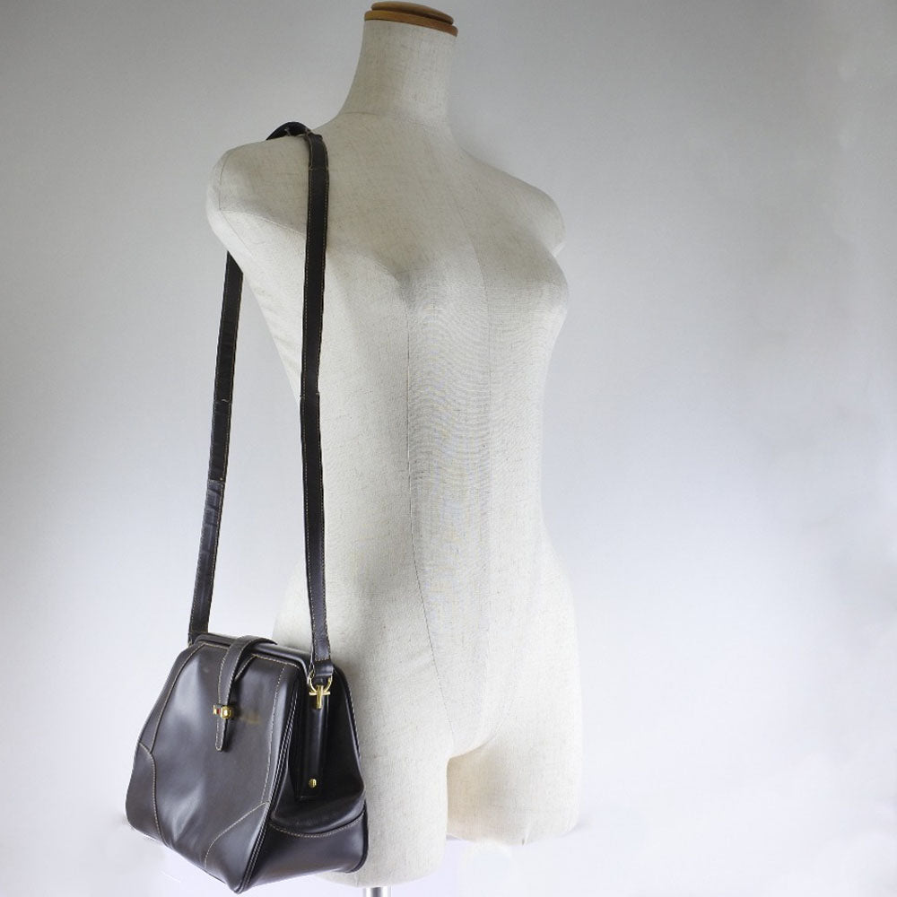 GUCCI Shoulder Bag Calfskin Brown vintage Women Used