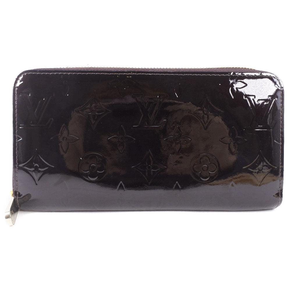 LOUIS VUITTON Long Wallet Purse M93522 Monogram Vernis wine-red Zip Around Zippy wallet unisex(Unisex)