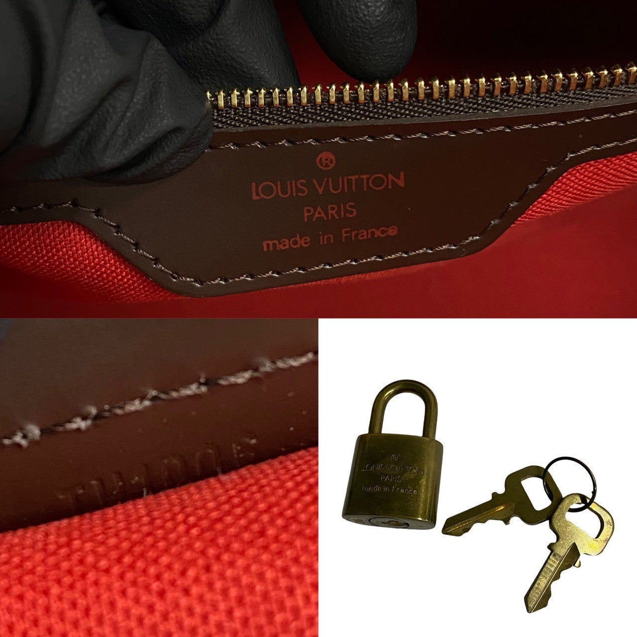 LOUIS VUITTON Tote Bag N51119 Leather, PVC Brown Damier Chelsea Women