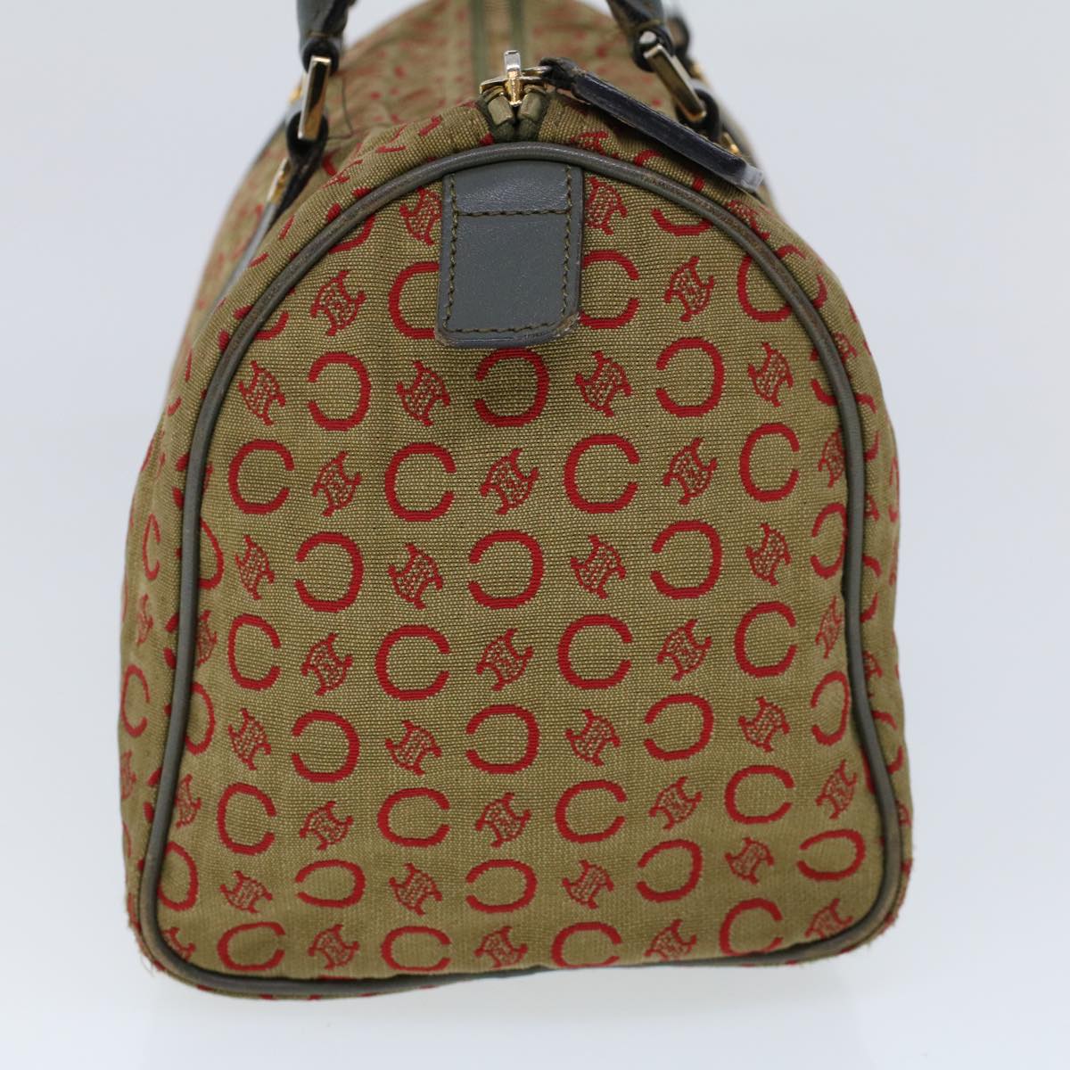 Luxury CELINE C Macadam Canvas Hand Bag Leather Khaki  53734
