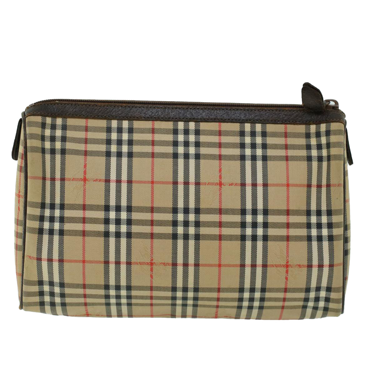 Luxury BurberrySs Nova Check Clutch Bag Canvas Leather Beige Brown Auth 53792