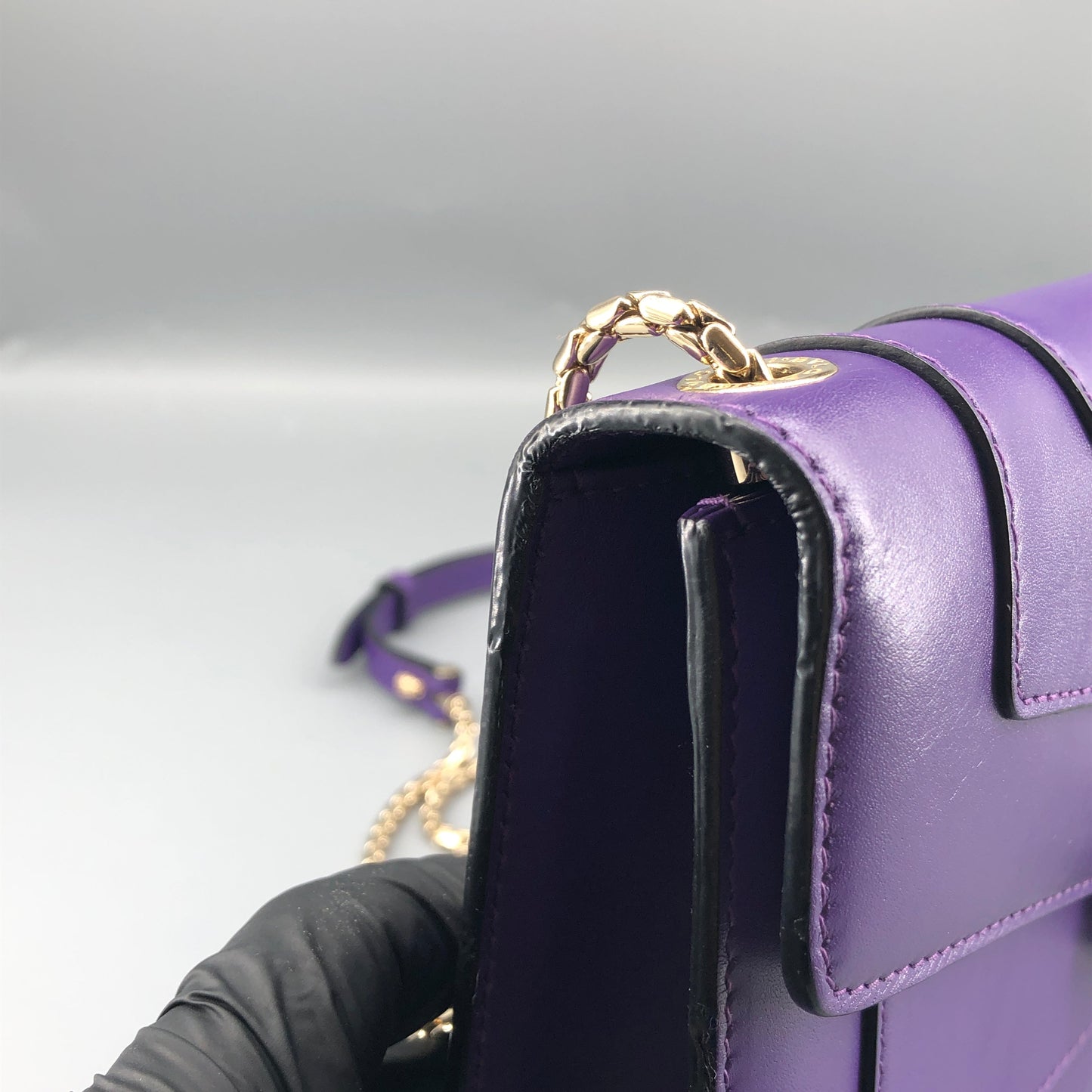 Bulgari Purple Serpenti Forever Flap Shoulder Bag