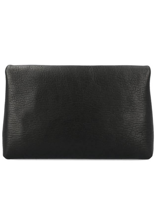Luxury Saint Laurent Trending 2025 Cassandre Embellished Leather Clutch Bag Black