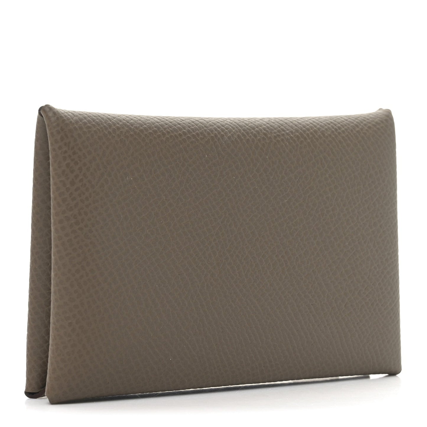 Hermes Epsom Horseshoe Calvi Card Case Etoupe Gris Misty
