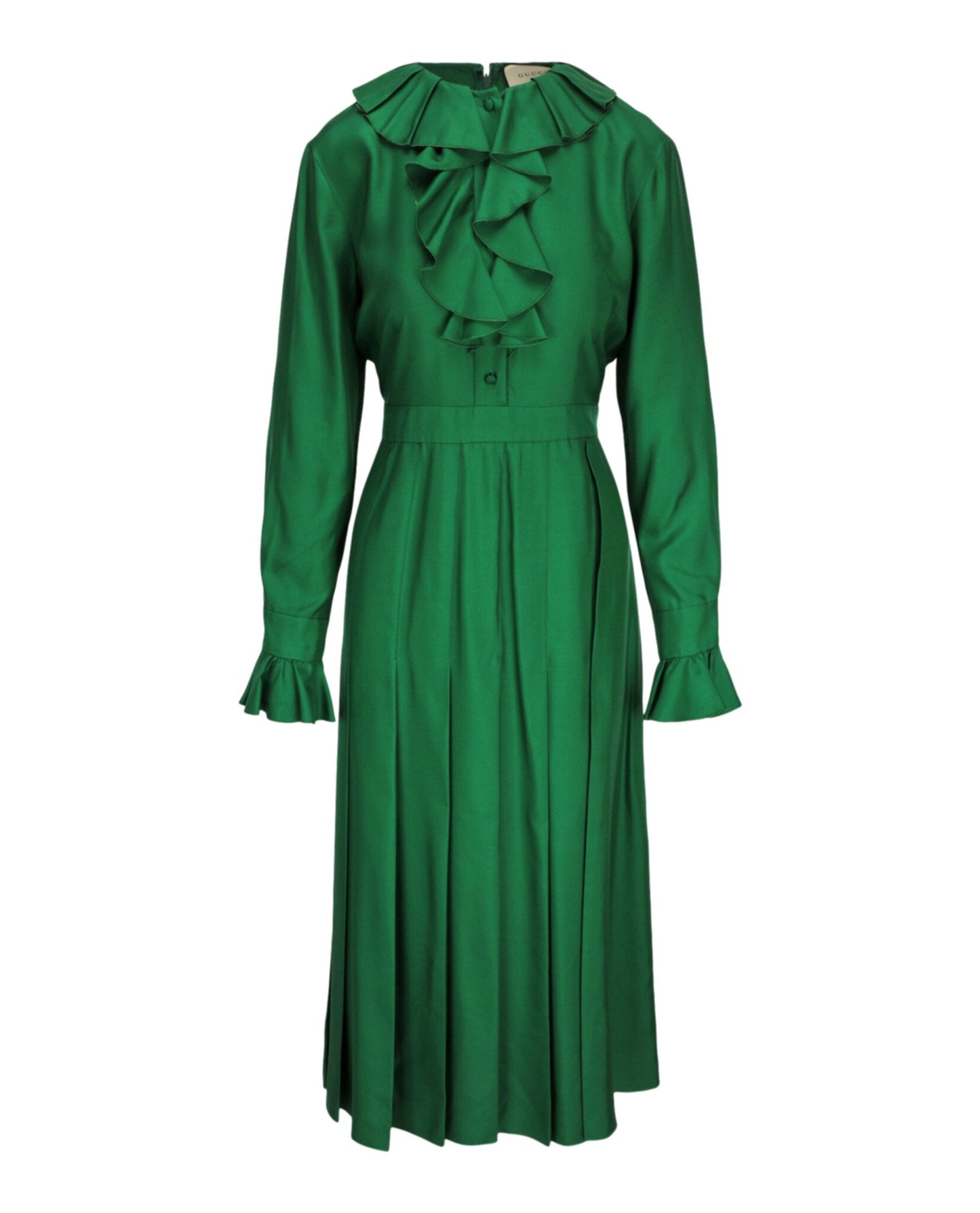 Gucci Womens Ruffled Silk Maxi Dress