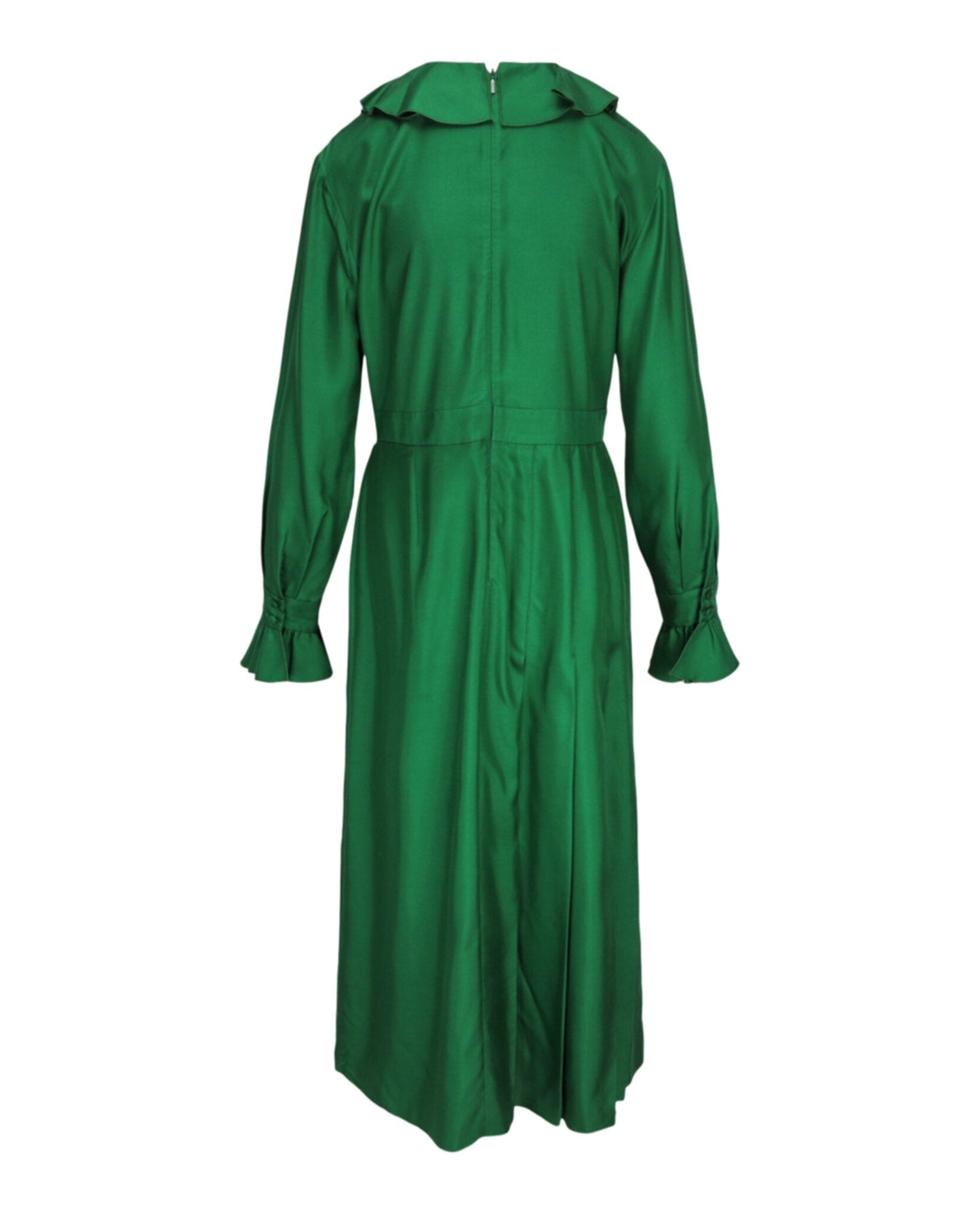 Gucci Womens Ruffled Silk Maxi Dress