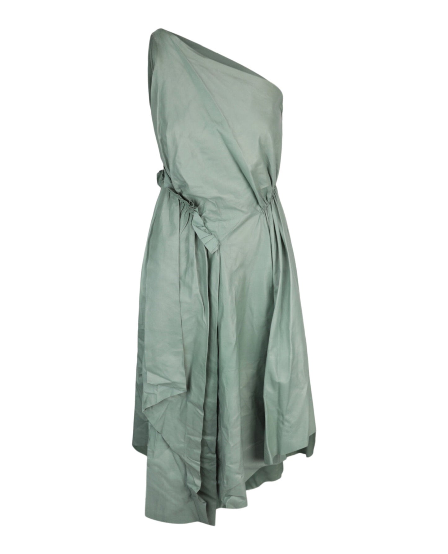 Gucci Womens One Shoulder Leather Maxi Dress