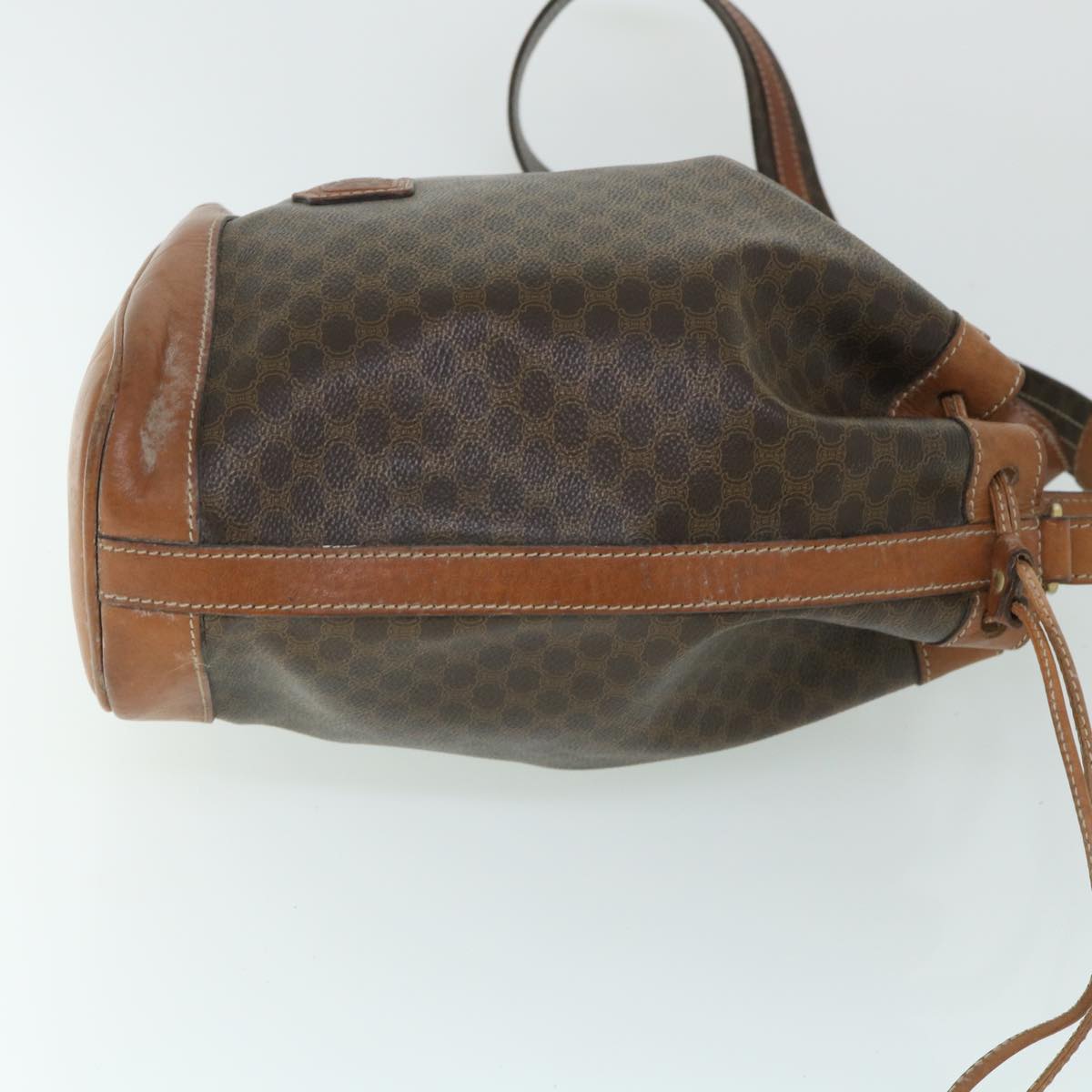 Luxury CELINE Macadam Canvas Shoulder Bag PVC Leather Brown  54786