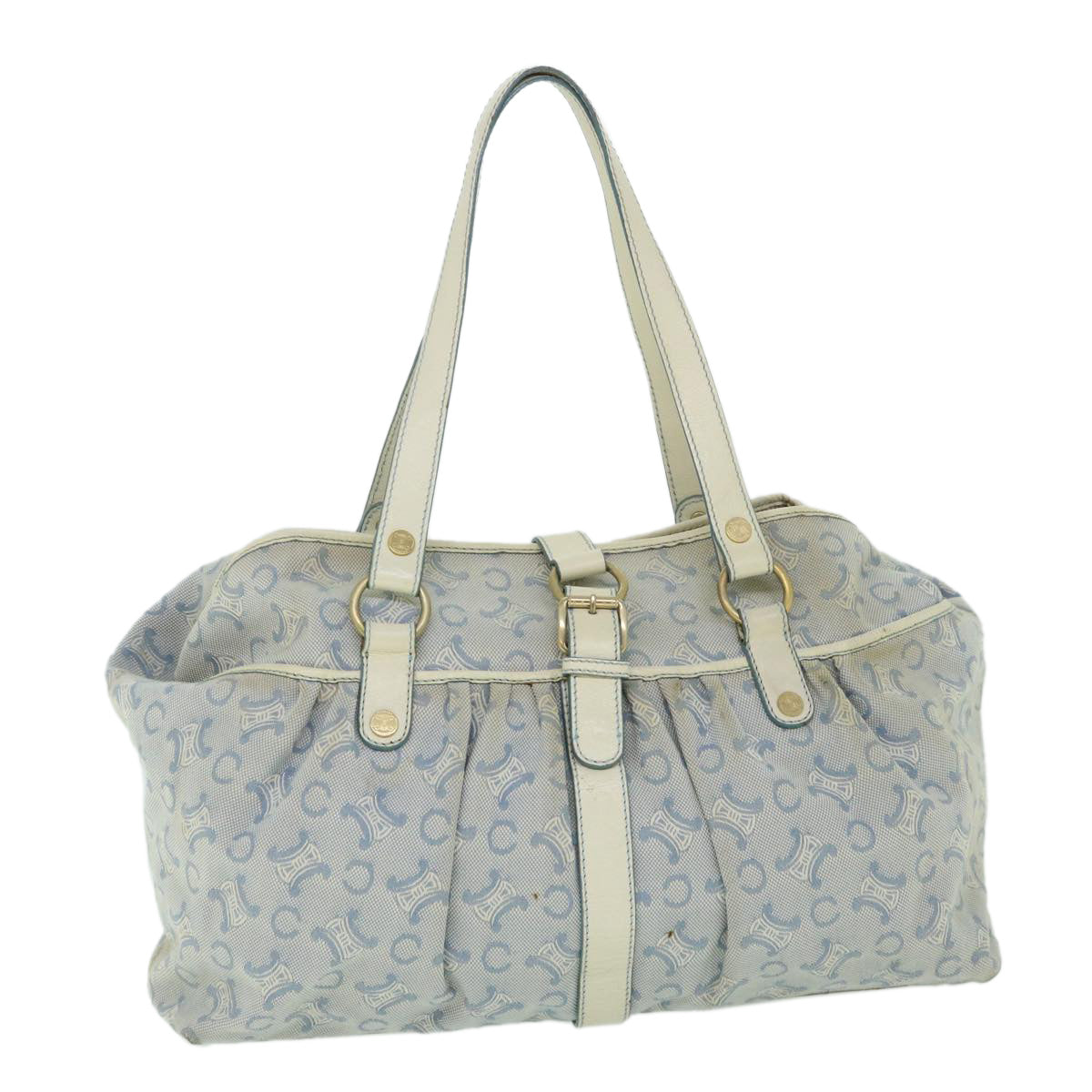 Luxury CELINE C Macadam Canvas Tote Bag Blue  54807
