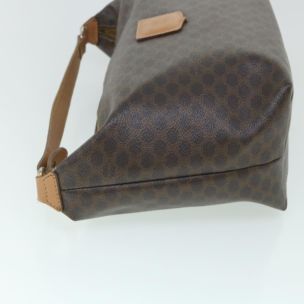 Luxury CELINE Macadam Canvas Shoulder Bag PVC Leather Brown  54855