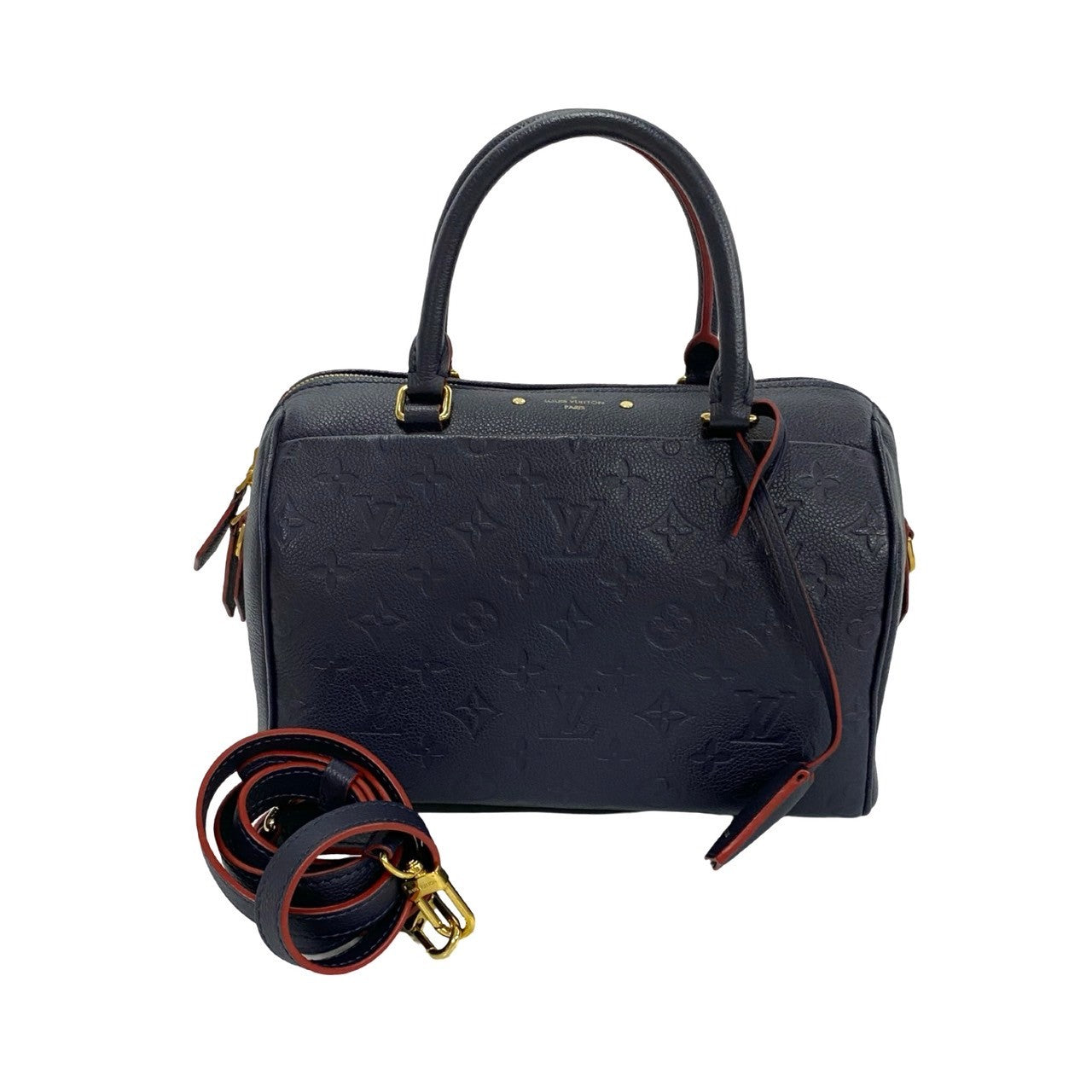 LOUIS VUITTON Shoulder Bag M41112 leather Navy Monogram Ann Platt Speedy bandouliere Women(Unisex)