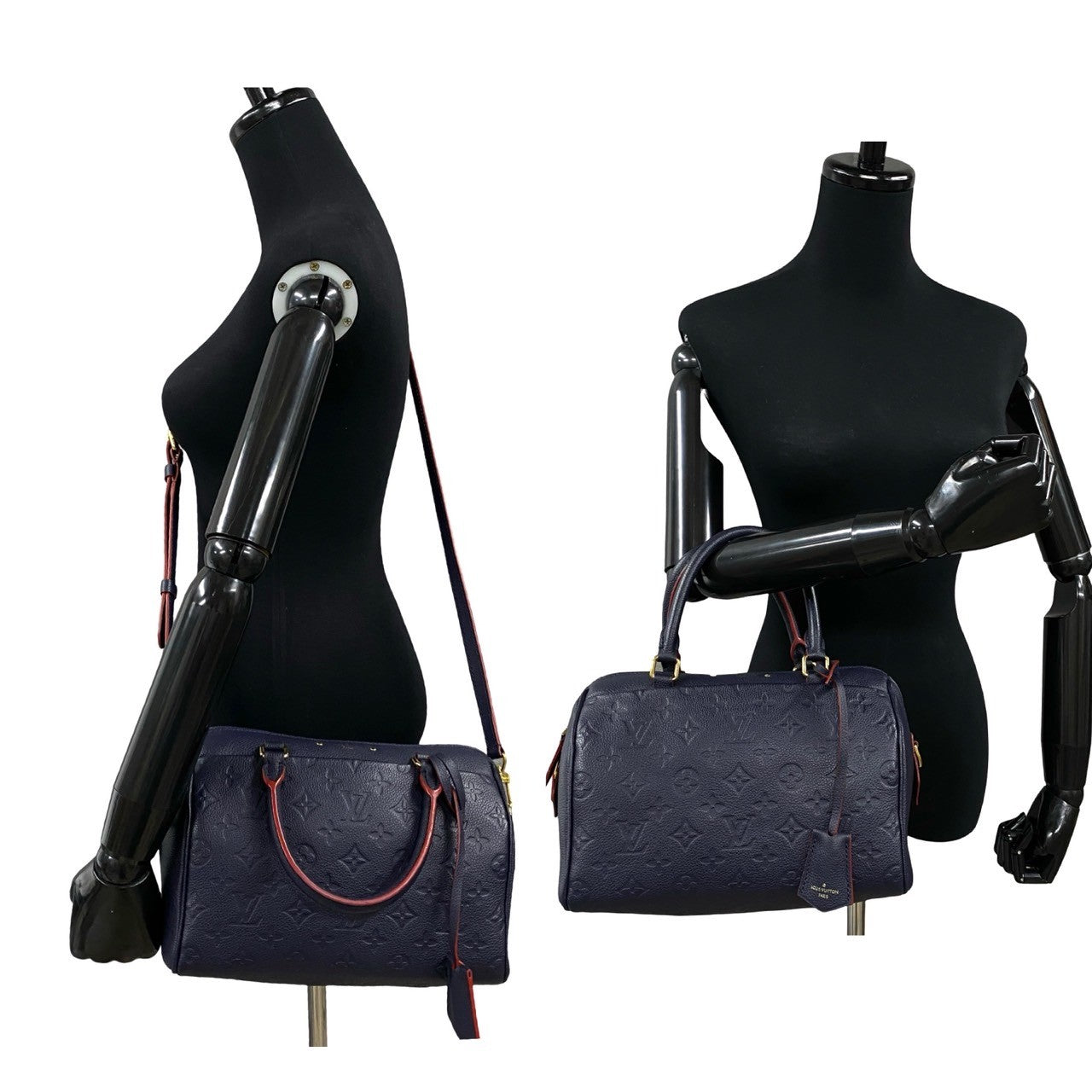 LOUIS VUITTON Shoulder Bag M41112 leather Navy Monogram Ann Platt Speedy bandouliere Women(Unisex)