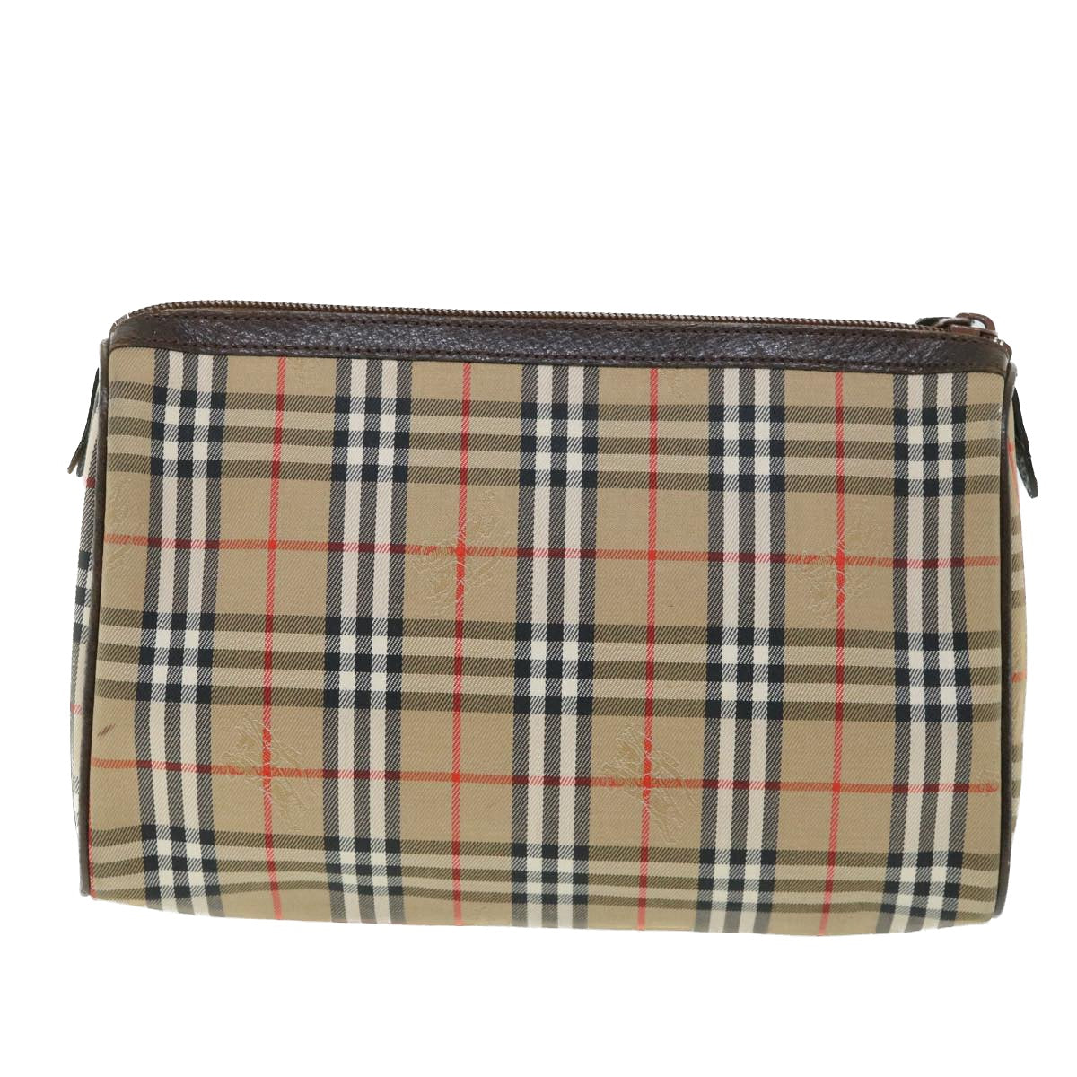 Luxury BurberrySs Nova Check Clutch Bag Canvas Leather Beige Brown Auth 54952