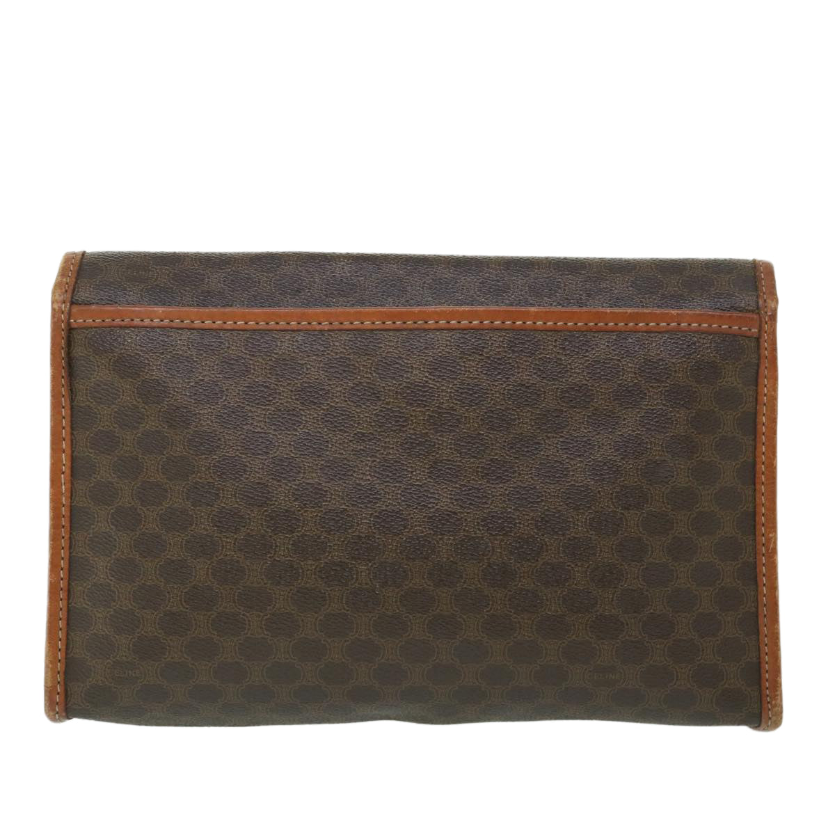 Luxury CELINE Macadam Canvas Shoulder Bag PVC Leather Brown  54954