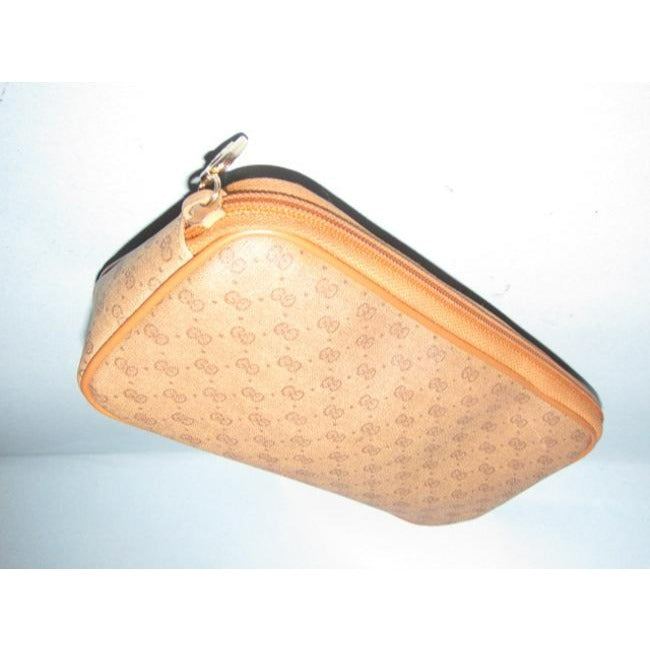 Gucci Vintage Purses Brown Patent Gg Canvas Clutch