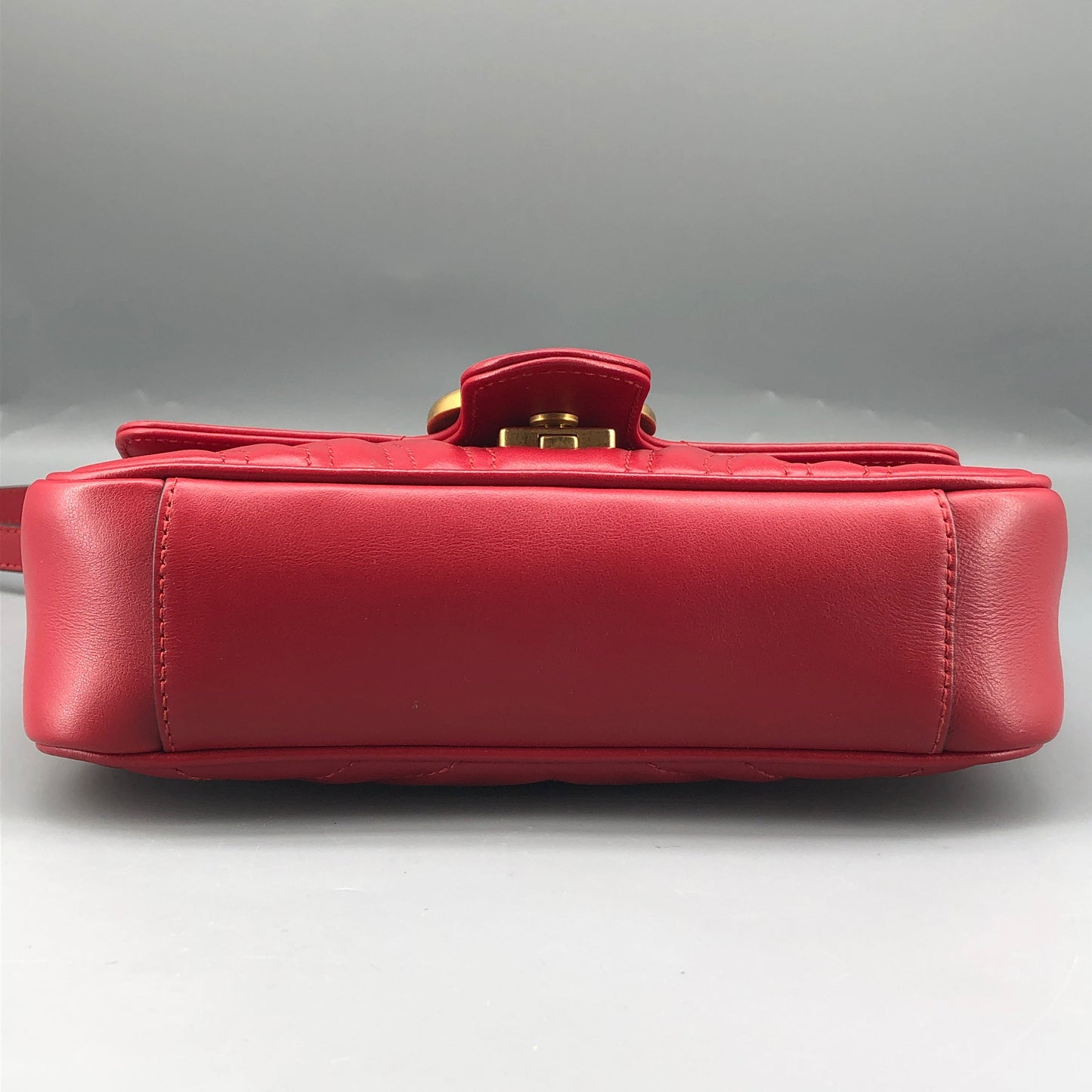Gucci Red Quilted GG Marmont Chain Shoulder Bag