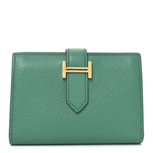 Hermes Epsom Bearn Card Holder Wallet Vert Jade