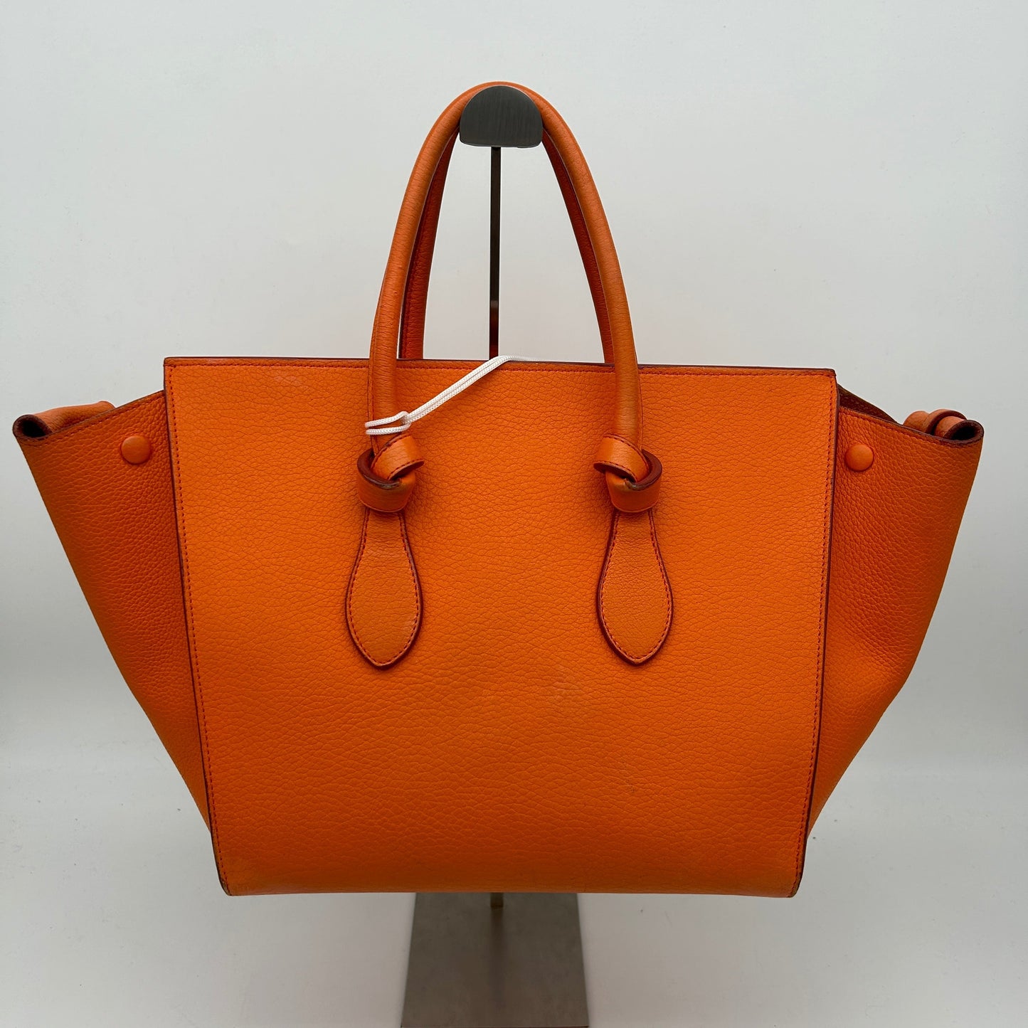 Luxury CELINE Tie Knot Orange Leather Tote Bag