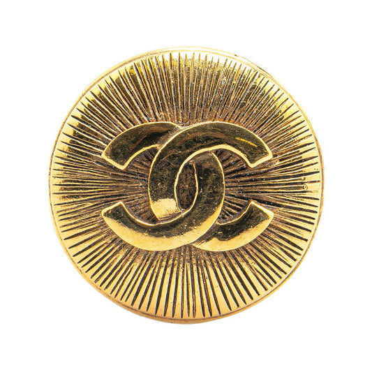 Chanel Gold Plated Coco Mark Round Brooch Classic Flap Tote