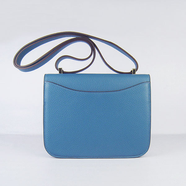 Luxury Hermes Constance Cowskin Leather Bag H017 blue golden