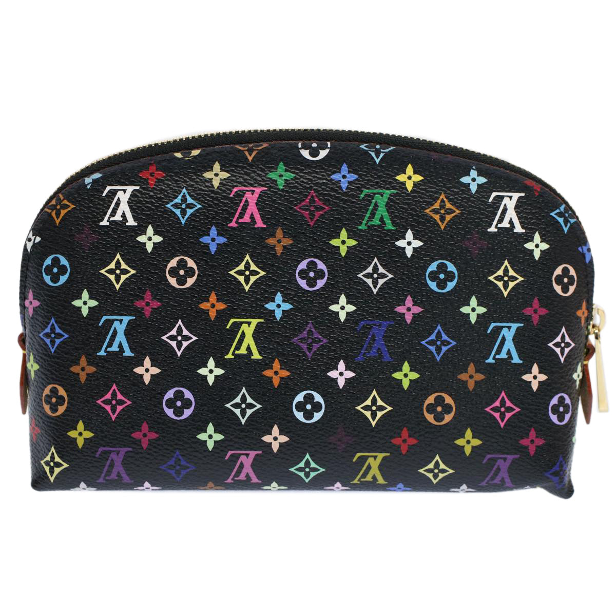 LOUIS VUITTON Monogram Multicolor Pochette Cosmetic Black M47355 LV Auth 55047A