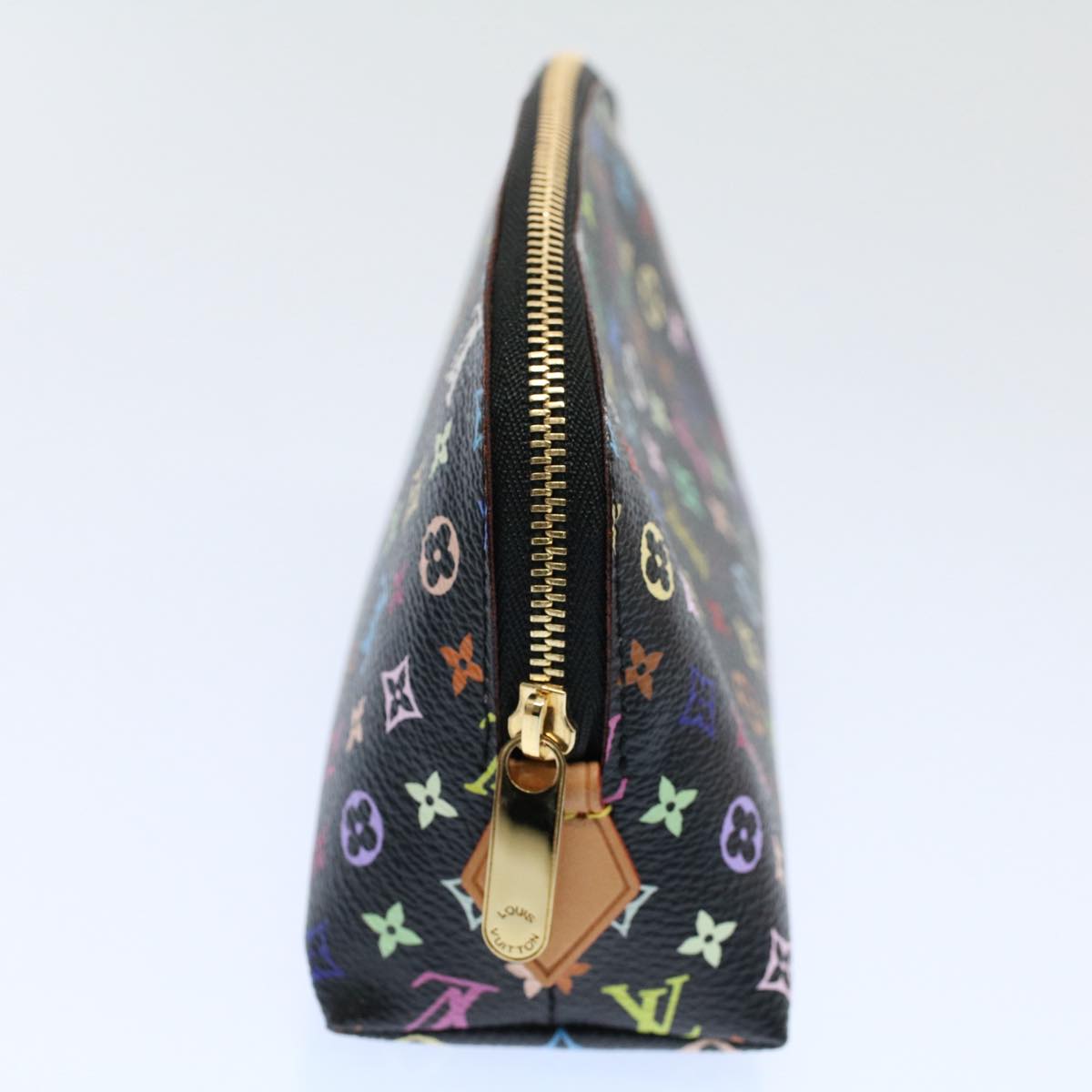 LOUIS VUITTON Monogram Multicolor Pochette Cosmetic Black M47355 LV Auth 55047A
