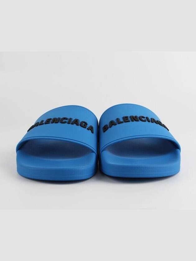 Luxury Balenciaga Trending 2026 logo slippers blue 40 250