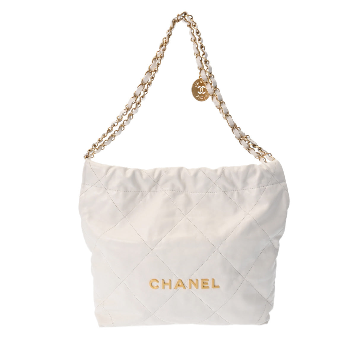 Chanel Chanel Chanel 22 Small HandBag White Gold  AS3260  Shineykerf HandBags A-Rank Middle-Range Silver Silver Silver Silver Silver Gold