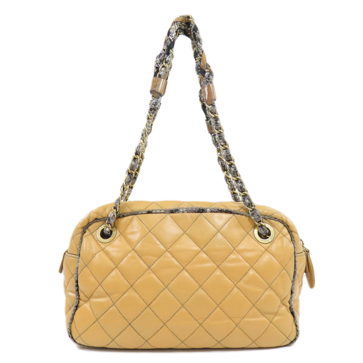 Chanel Chain Bag Matelasse Gold Metal Fittings Tote Bag Calf Brown