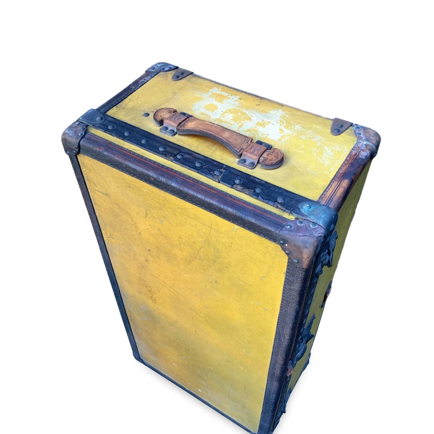 LOUIS VUITTON Antique Orange Yellow Vuittonite Cabin Steamer Trunk