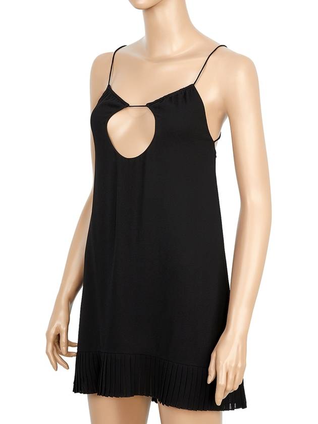Luxury Saint Laurent Trending 2025 Backless Viscose Short Dress Black