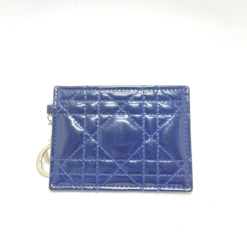 Dior Card Case Patent calfskin blue Canage