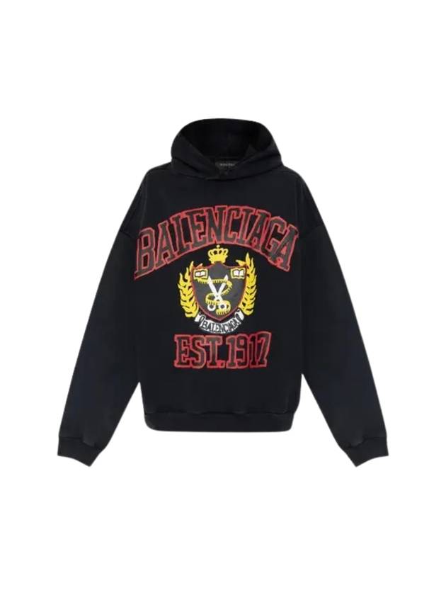 Luxury Balenciaga Trending 2026 DIY College Medium Fit Hoodie Black