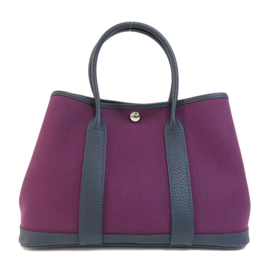 HERMES Handbag canvas purple Garden Party TPM Purple SilverMetal Women Used
