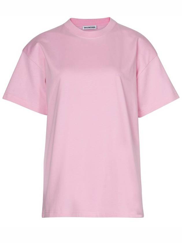 Luxury Balenciaga Trending 2026 Women's Logo Cotton Short Sleeve T-Shirt Pink
