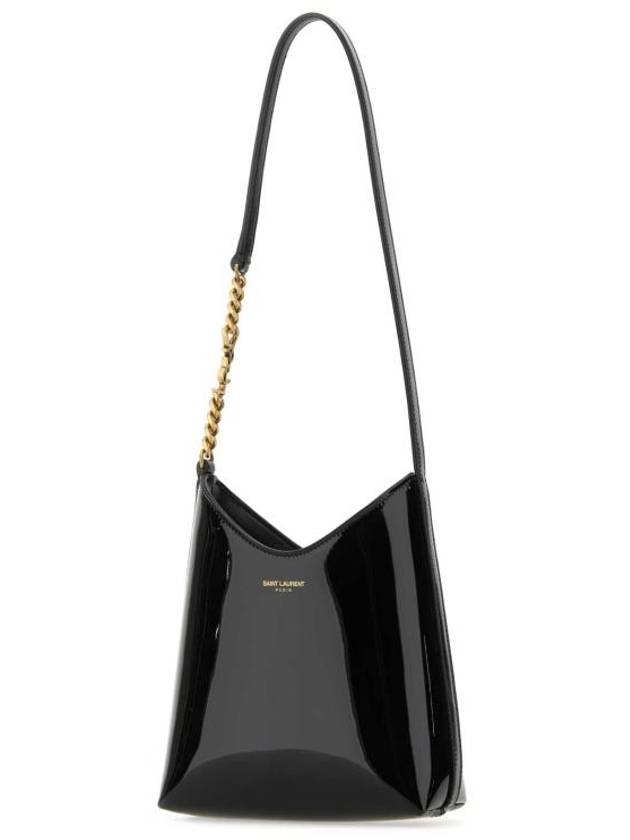 Luxury Saint Laurent Trending 2025 Rendez Vous Patent Leather Mini Hobo Shoulder Bag Black