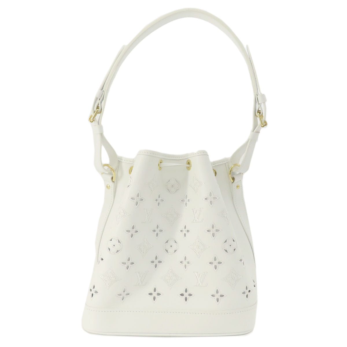 LOUIS VUITTON Shoulder Bag M20740 leather white Noe PM Broderie Angler Women