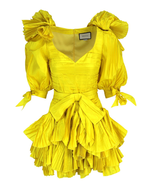 Gucci Womens Pleated Mini Dress