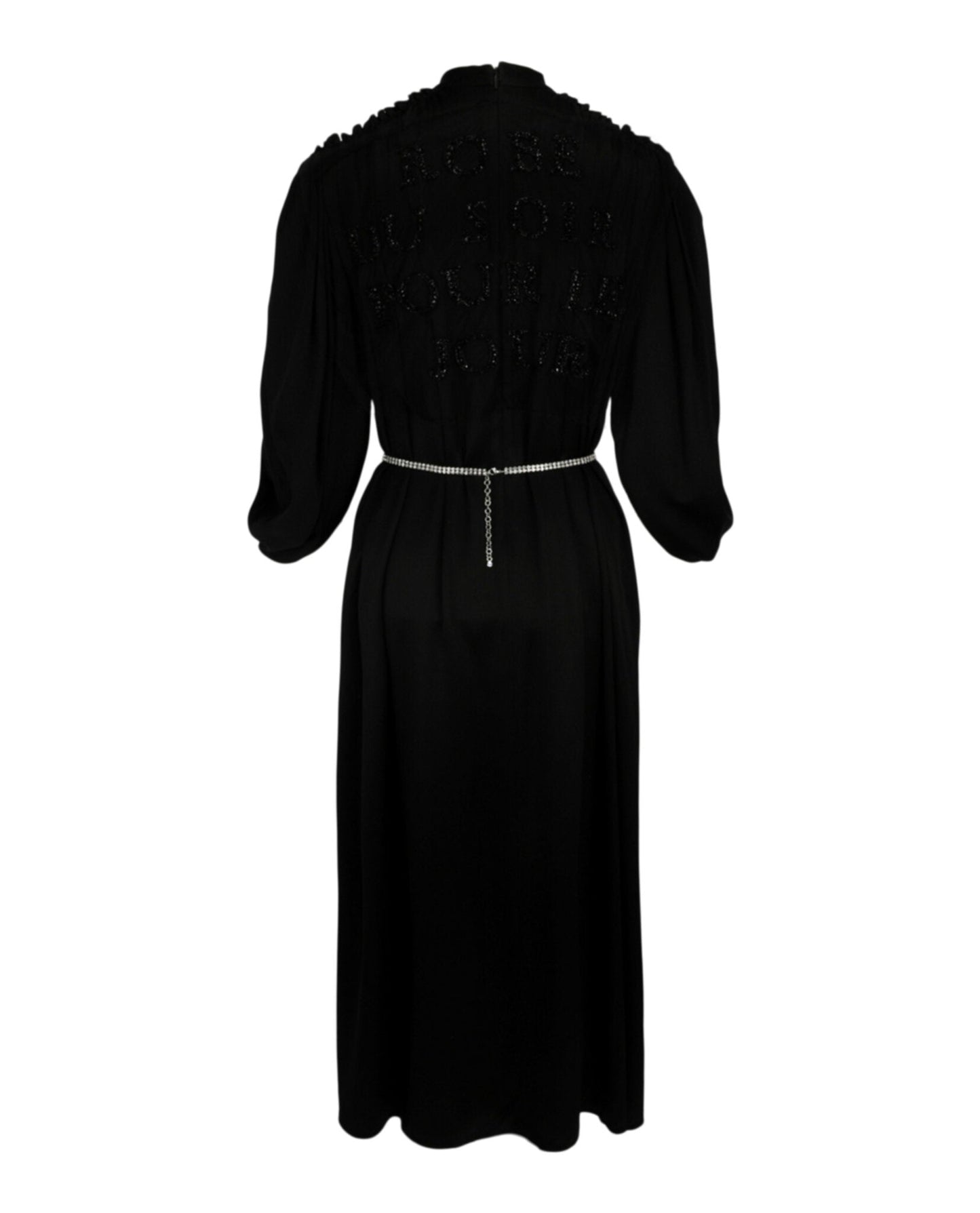 Gucci Womens Cape Sleeve Open Front Crystal-Embellished Belted Gown