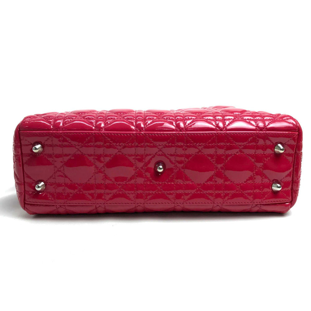 Dior Handbag M0955PVR Patent leather Pink type Cannage Soft Enamel Lady Dior Women