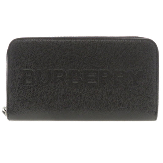 BURBERRY Long Wallet Purse leather black Logo motif mens(Unisex)